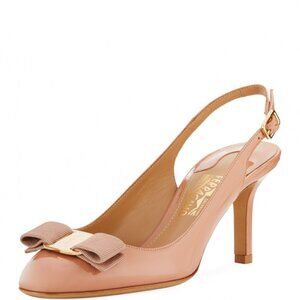 Salvatore Ferragamo Ortigia Slingback Pump with Signature Vara Bow,